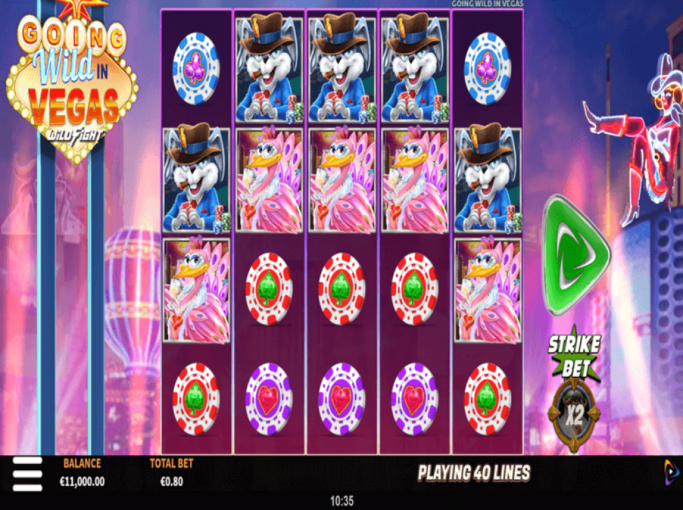 Going Wild in Vegas Wild Fight (Boomerang Studios) Slot Review + Free ...