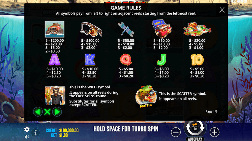Big Bass Boom slot symbol payouts