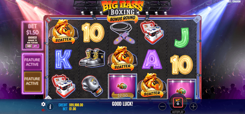 Big Bass Boxing Bonus Round money collect symbols