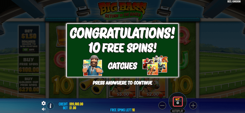 Big Bass Return to the Races free spins