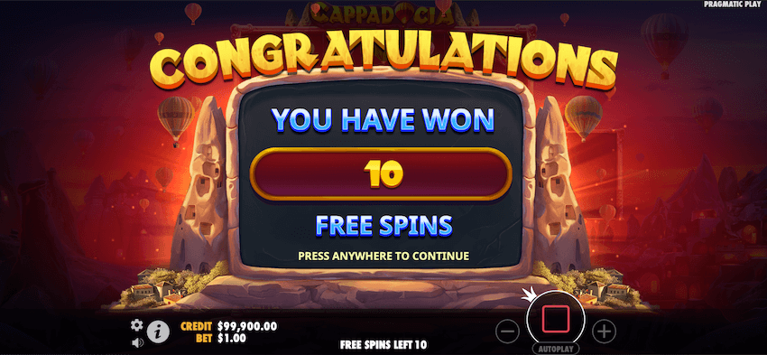 Cappadocia free spins feature