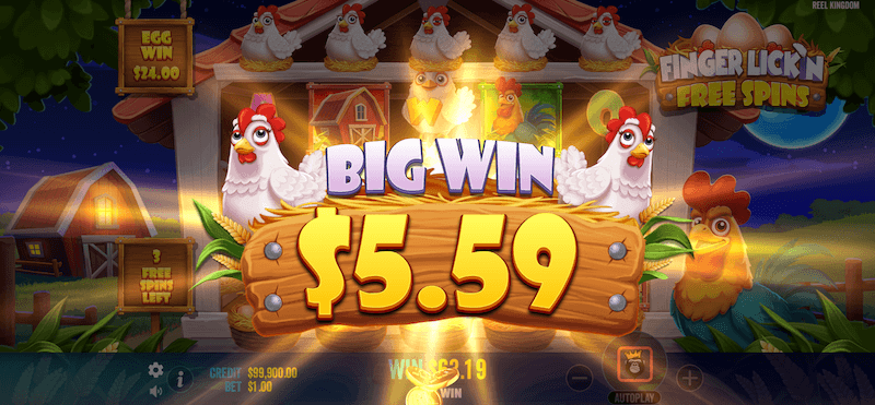 Finger Lick'n Free Spins big win