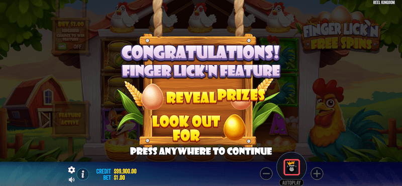 Finger Lick'n Free Spins bonus feature