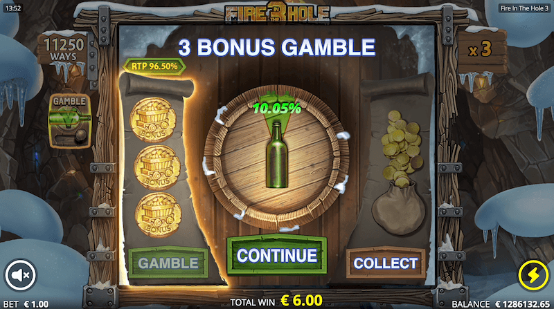 Fire in the Hole 3 Bonus Gamble