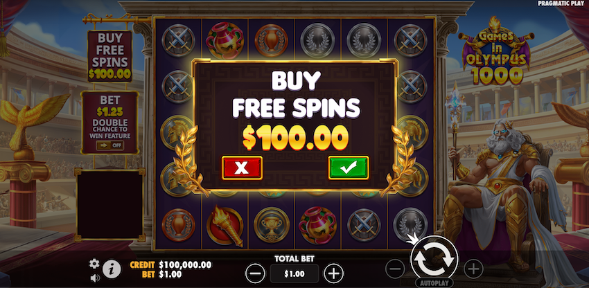 Games in Olympus 1000 bonus buy