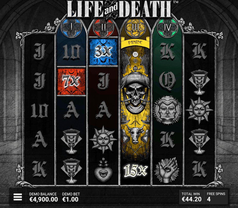 Life and Death wild multiplier reel