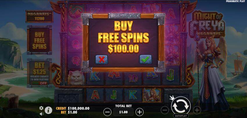 Might of Freya Megaways bonus buy