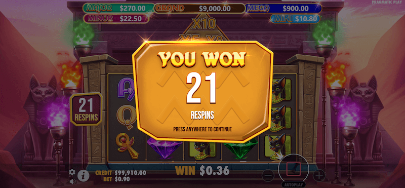 Mummy's Jewels respins feature