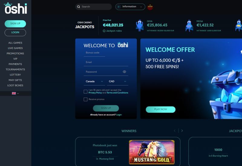 Oshi crypto casino