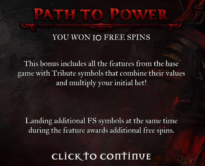 Reign of Rome path to power free spins trigger