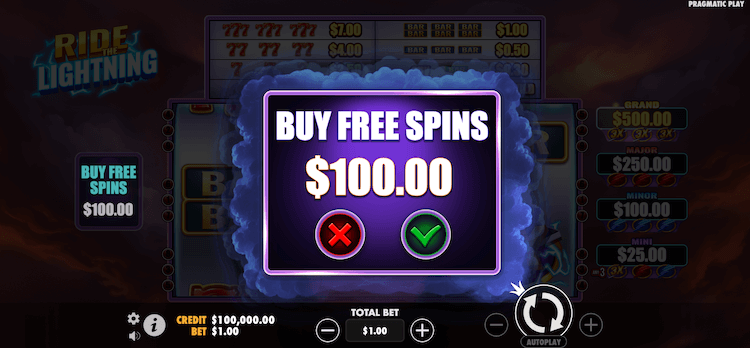 Ride the Lightning bonus buy