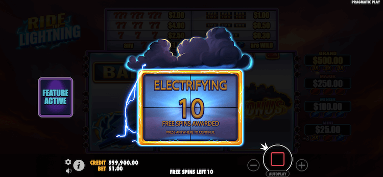 Ride the Lightning free spins