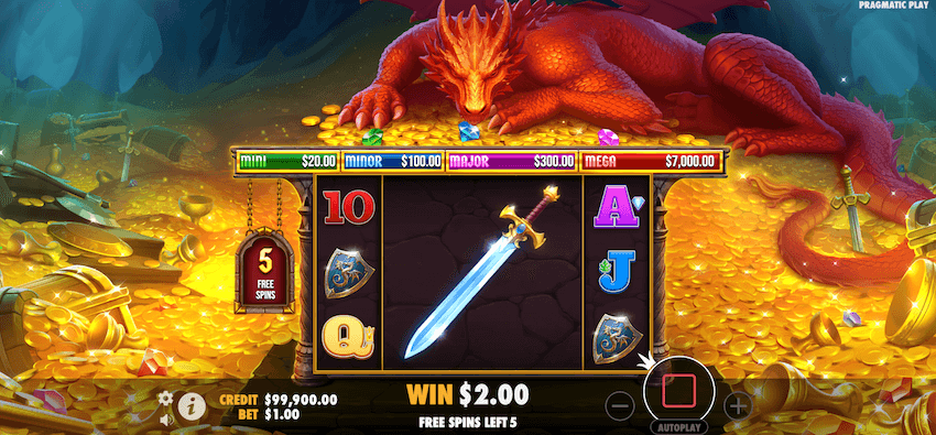 Sleeping Dragon massive symbols during free spins