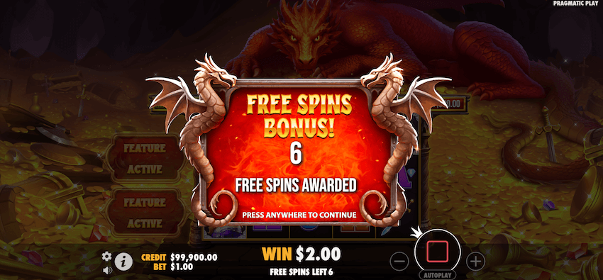 Sleeping Dragon free spins