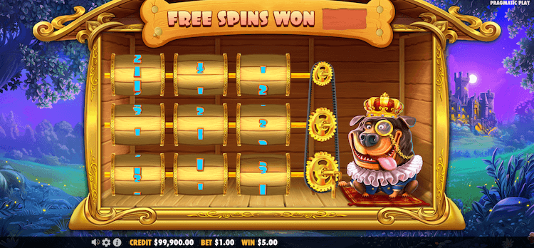 The Dog House Royal Hunt free spins win