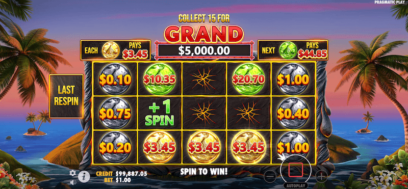Volcano Goddess respin bonus