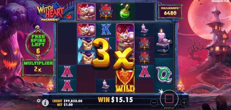 Witch Heart Megaways multiplier