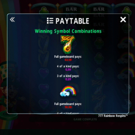 777 Rainbow Respins screenshot