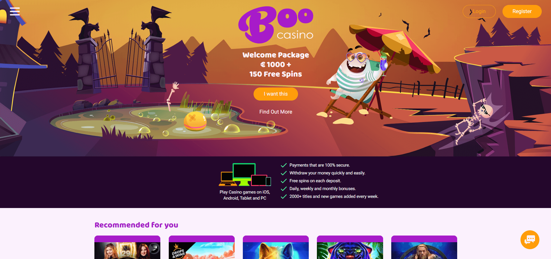 Boo Casino Review 2023 » 100% up to €500 + 50 Free Spins 🎁