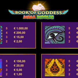Book of Goddess Mega Moolah screenshot