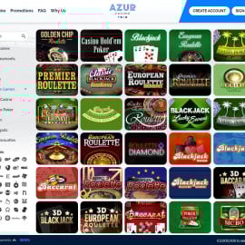 Aperçu des jeux de table sur Azur Casino