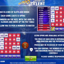 Slingo Britain’s Got Talent screenshot
